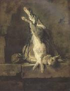 Jean Baptiste Simeon Chardin Dead Rabbit with Hunting Gear (mk05) oil painting reproduction